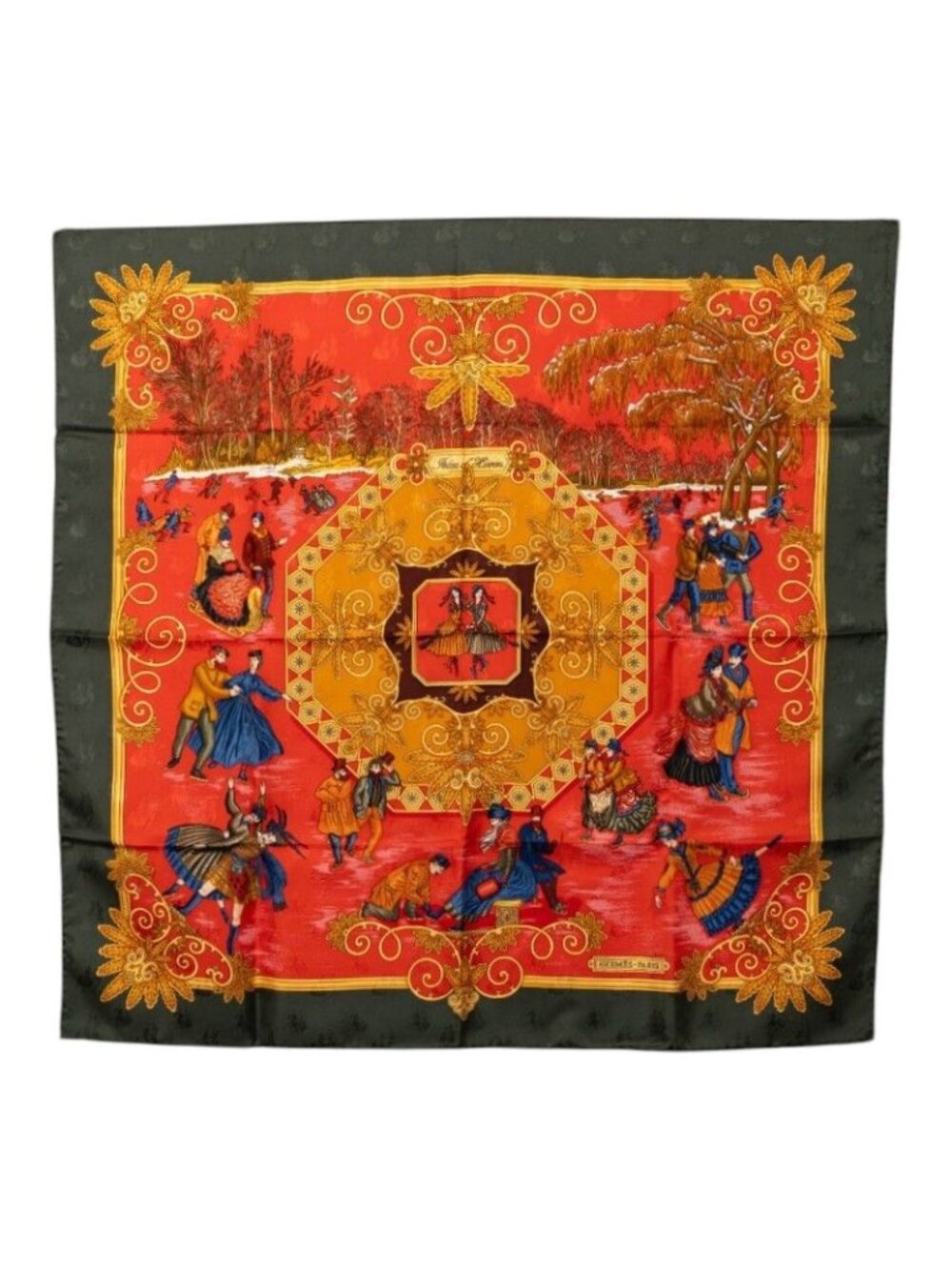 Hermes Carre 90 Joies D'hiver Scarf Large Multicolor Silk